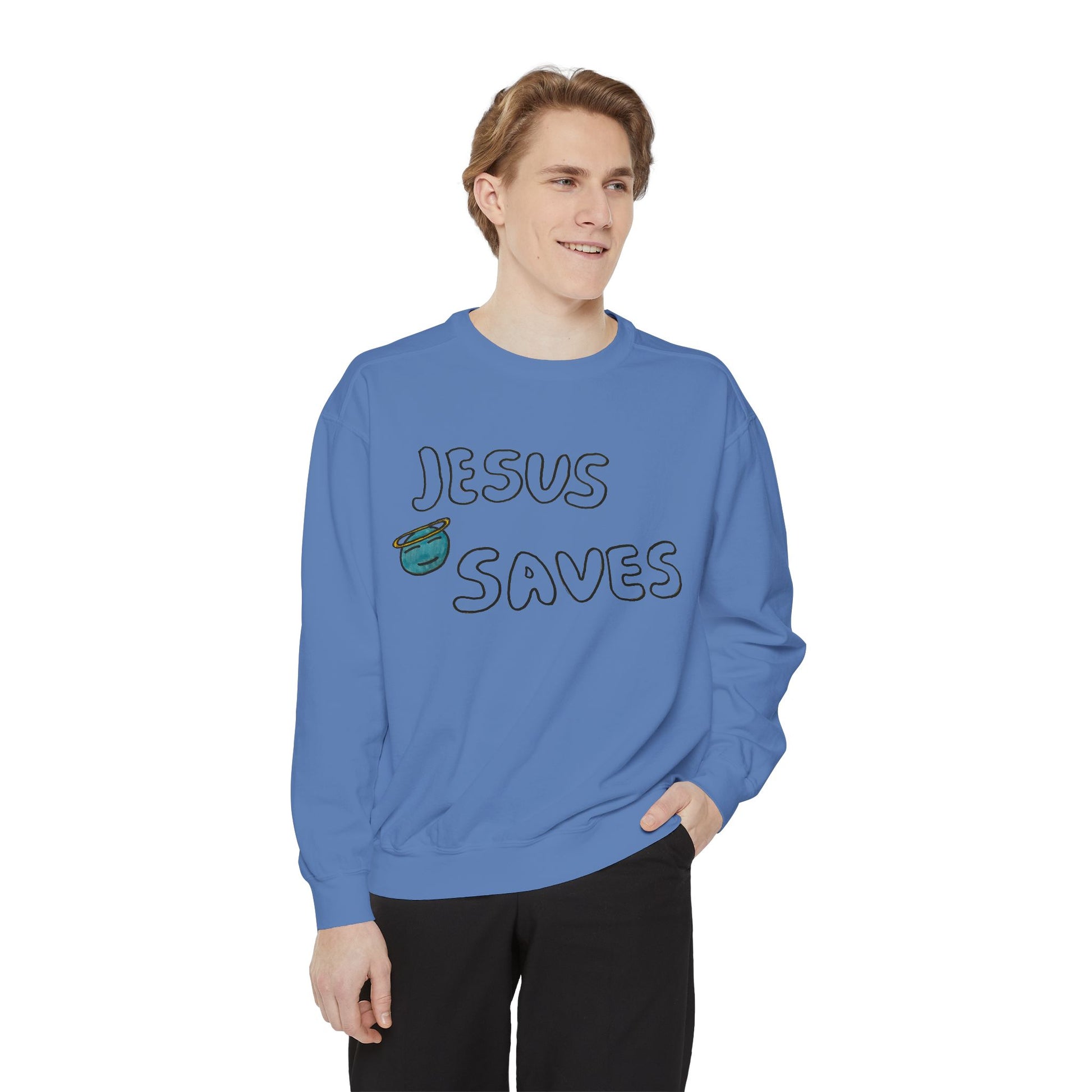 Jesus Saves Embroidered Sweatshirt