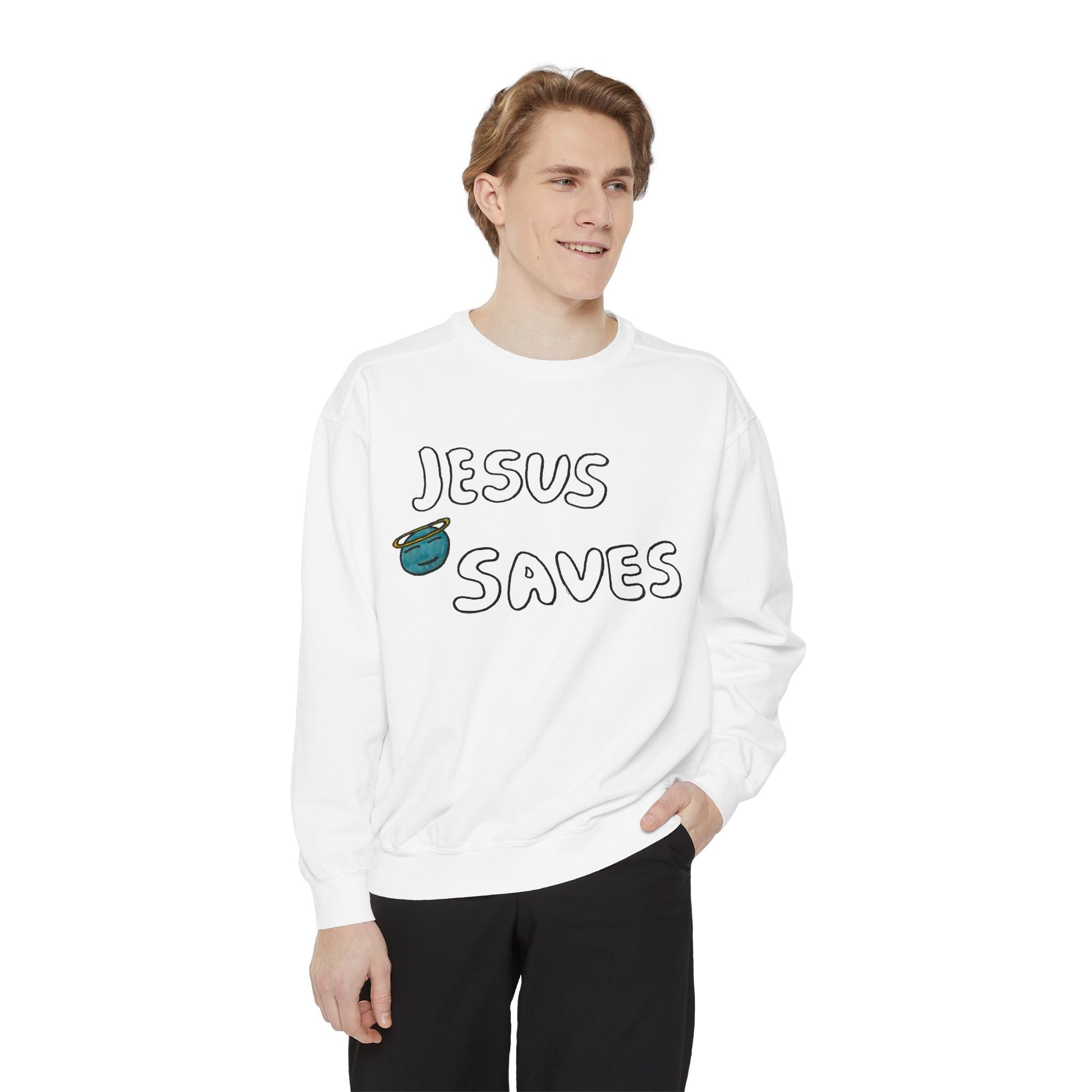Jesus Saves Embroidered Sweatshirt