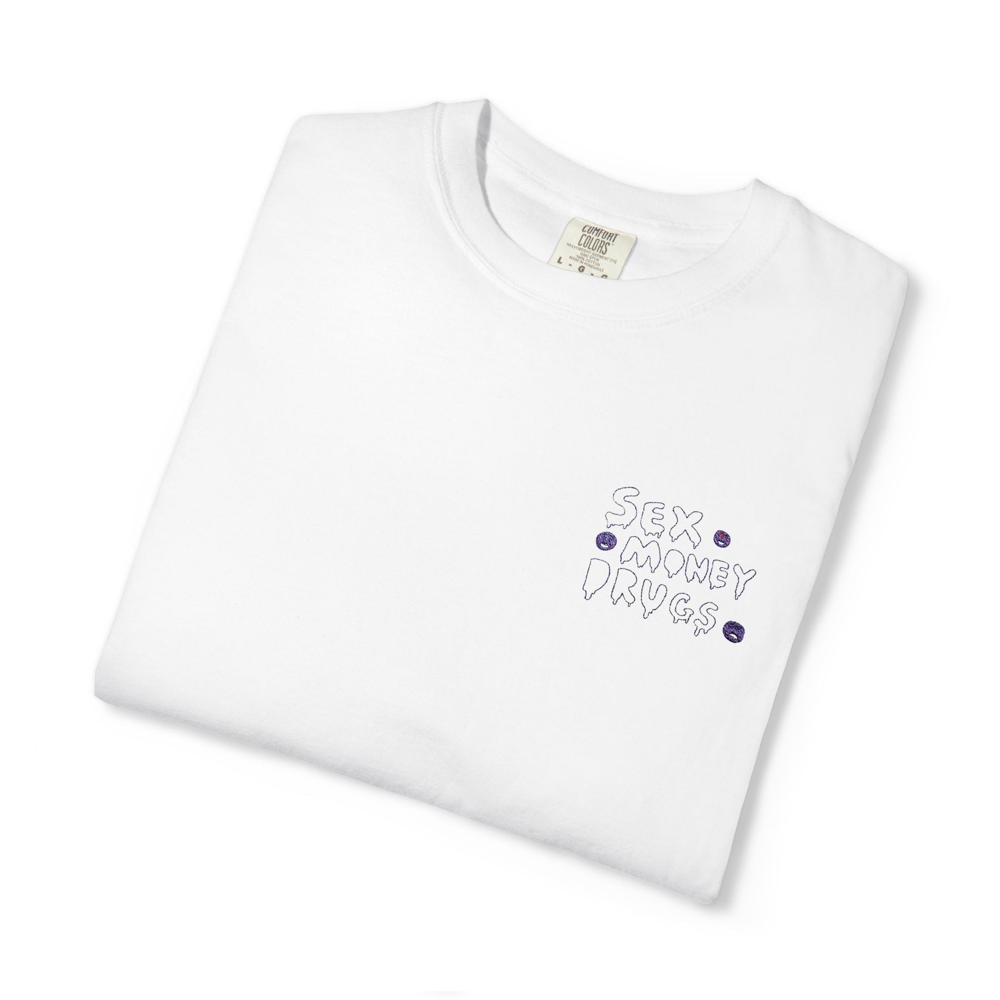 Sex Money Drugs - Embroidery Stitch T-shirt