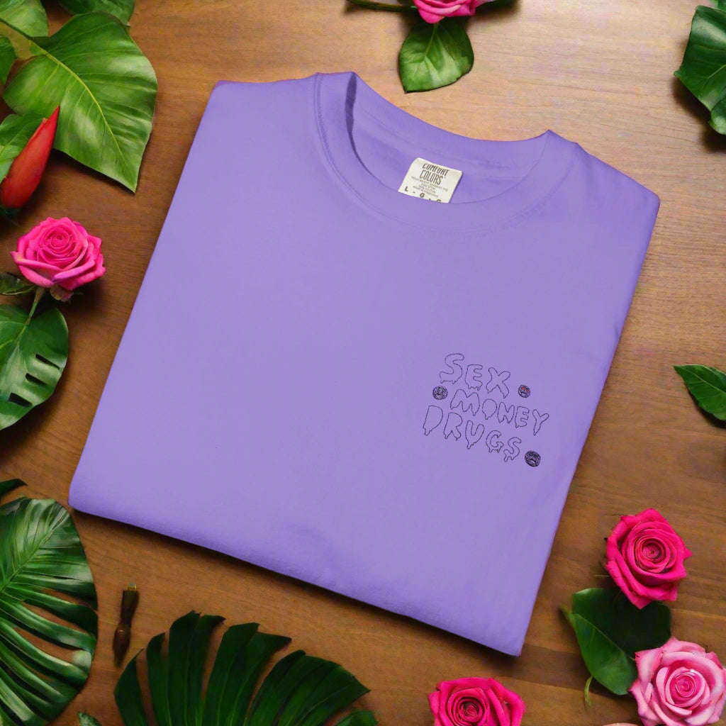Sex Money Drugs - Embroidery Stitch T-shirt