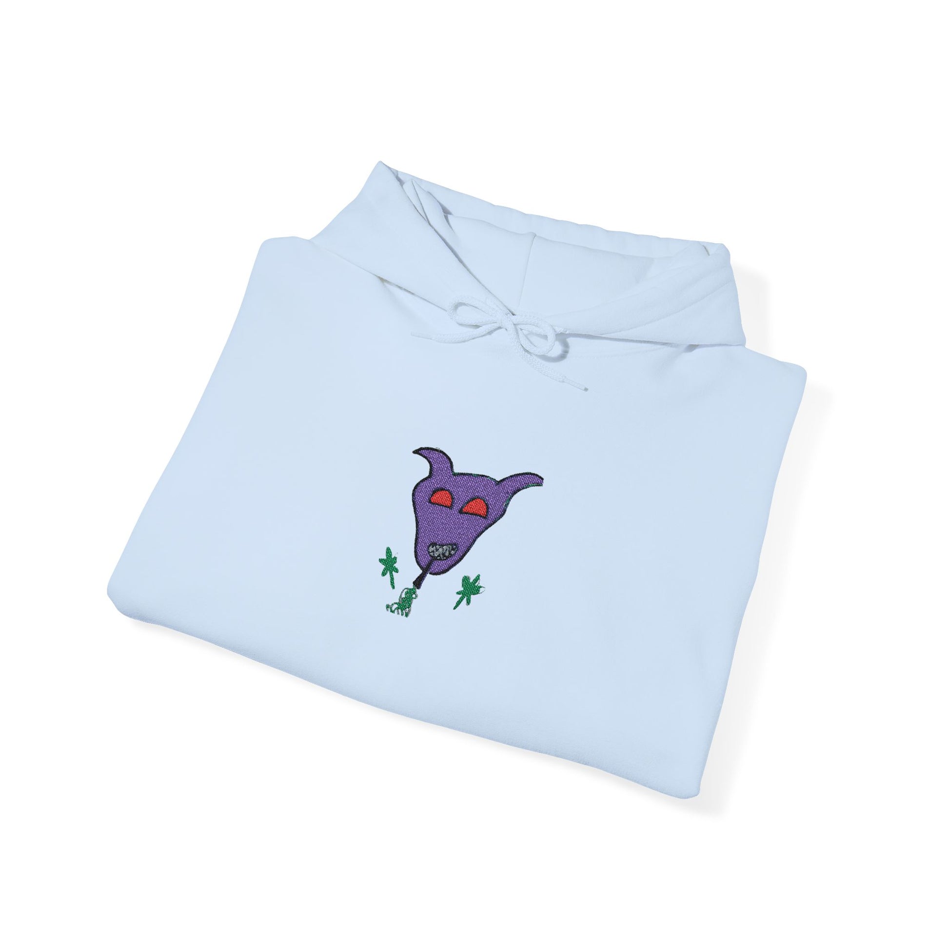 Purple Monster Embroidered Hooded Sweatshirt