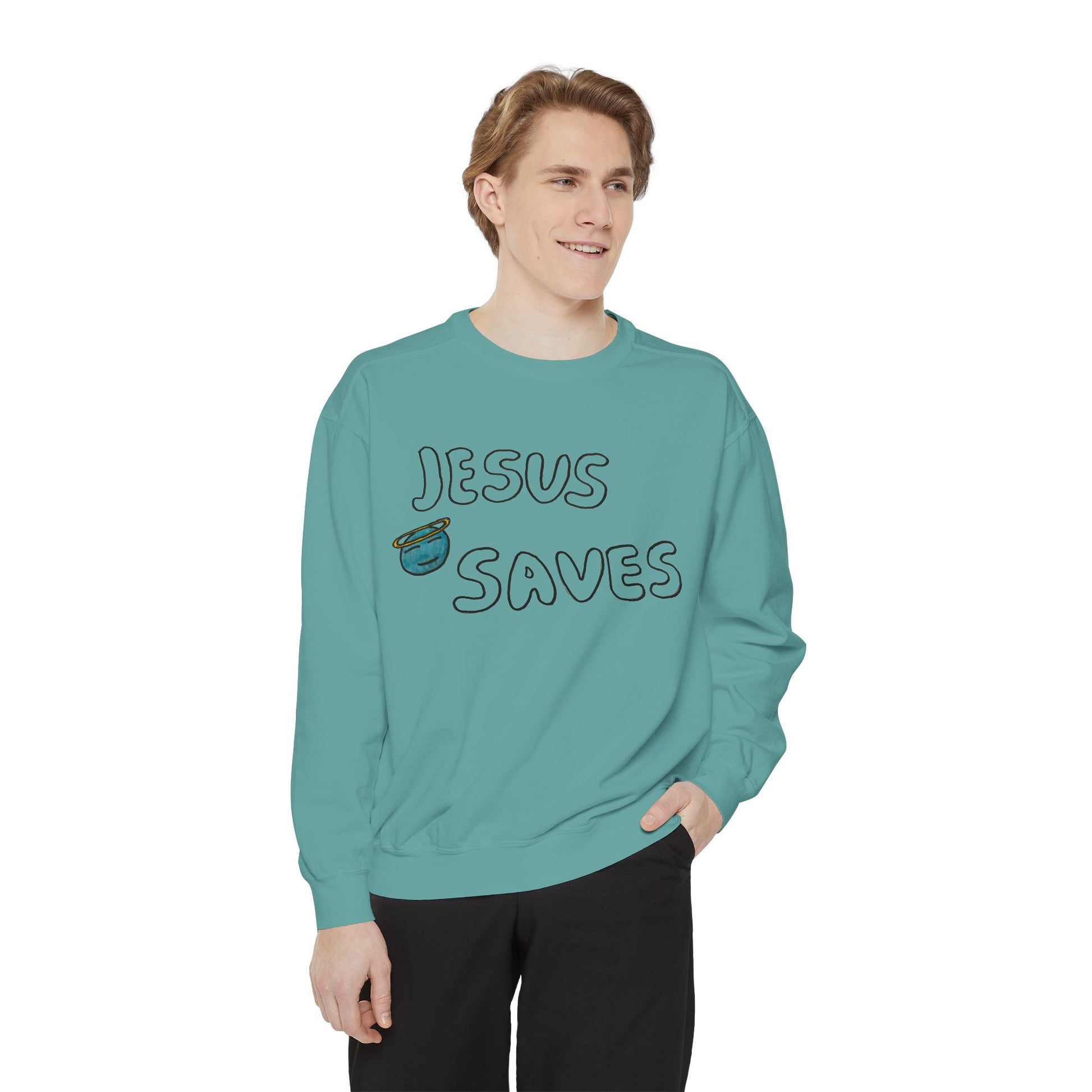 Jesus Saves Embroidered Sweatshirt