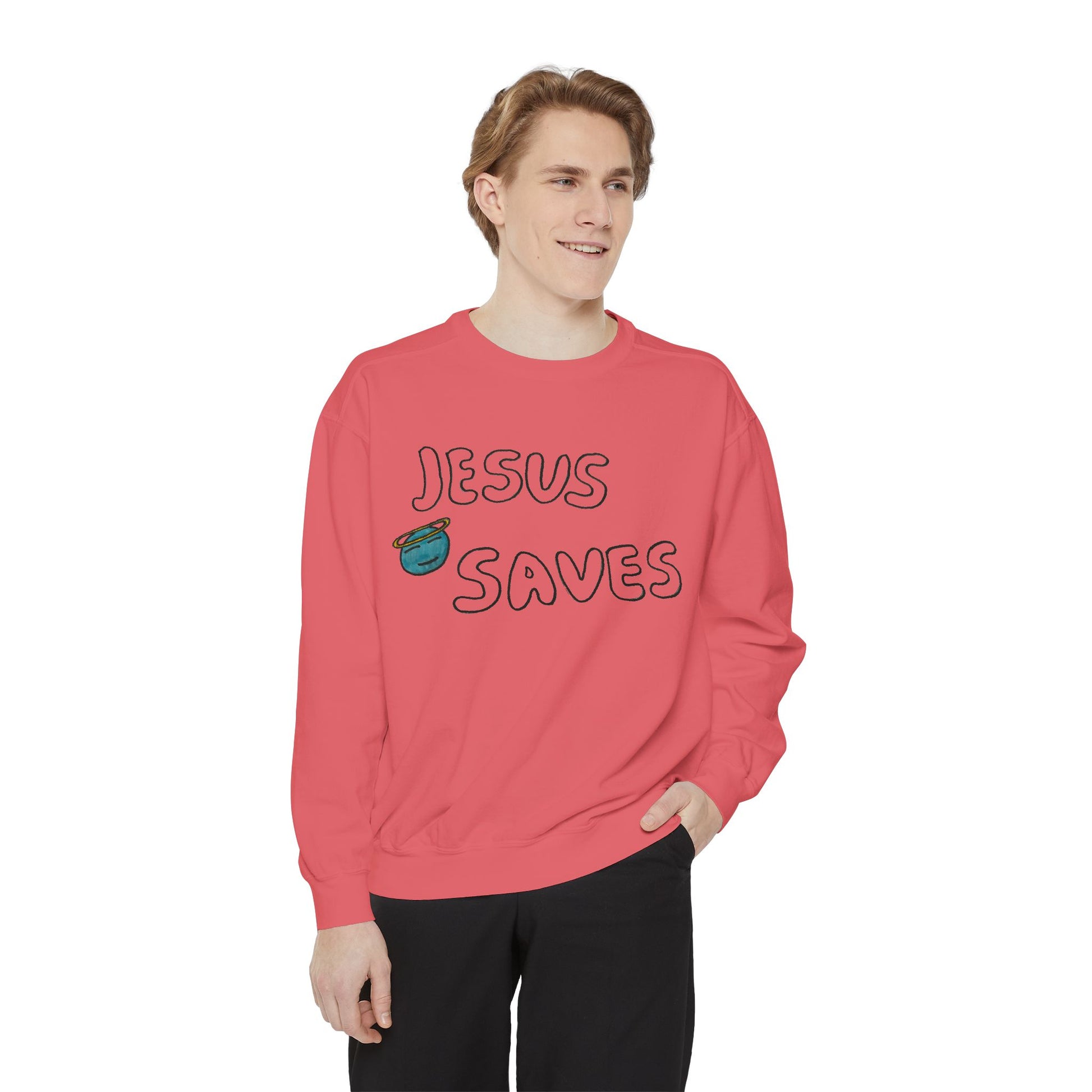 Jesus Saves Embroidered Sweatshirt