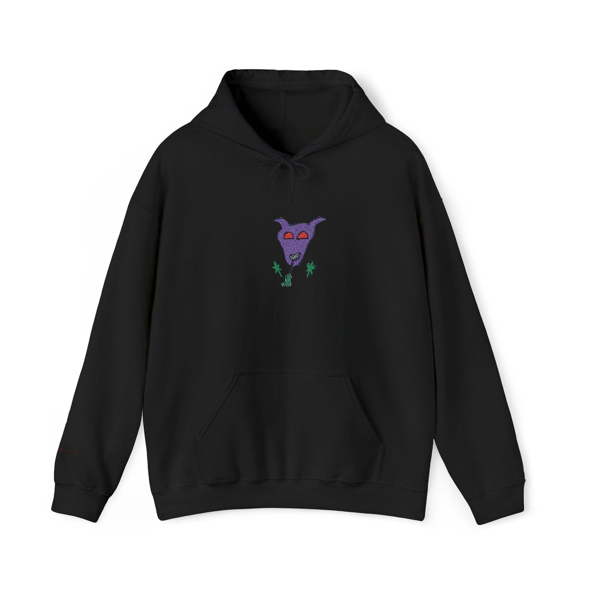 Purple Monster Embroidered Hooded Sweatshirt