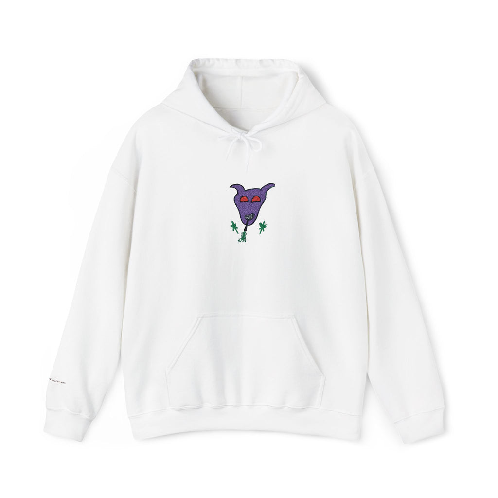 Purple Monster Embroidered Hooded Sweatshirt