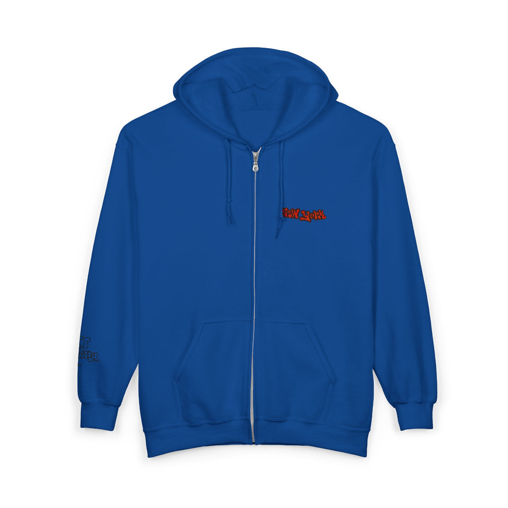 New York Embroidered Full Zip Hooded Sweatshirt