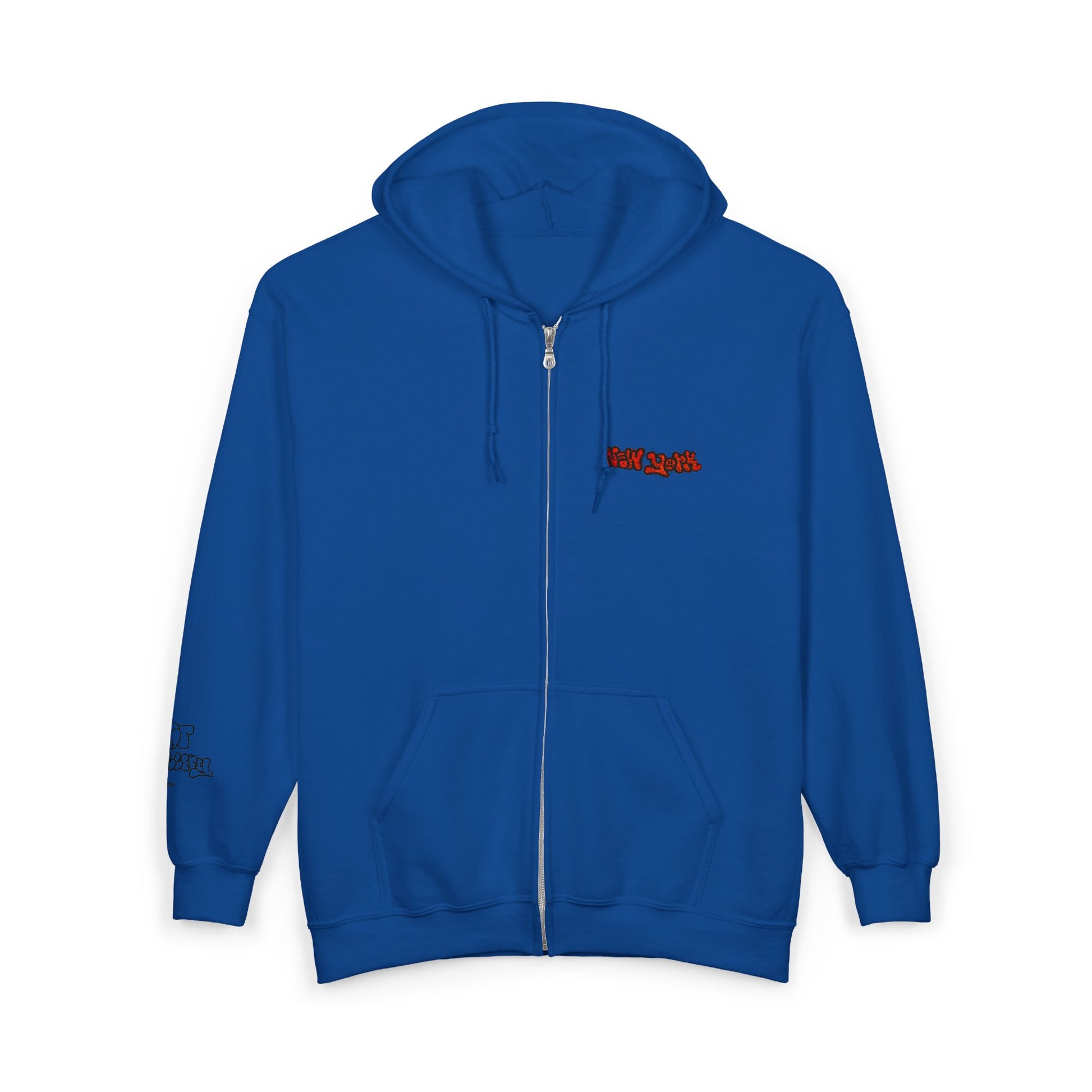 New York Embroidered Full Zip Hooded Sweatshirt