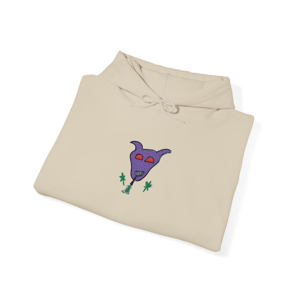 Purple Monster Embroidered Hooded Sweatshirt